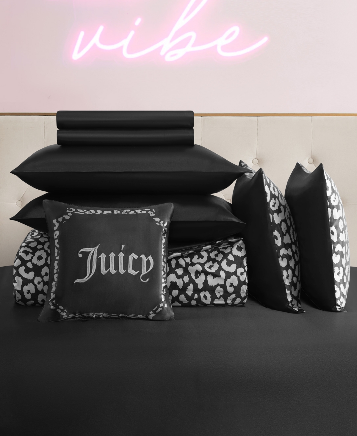 Juicy Couture Satin Leopard 8-Pc. Comforter Set