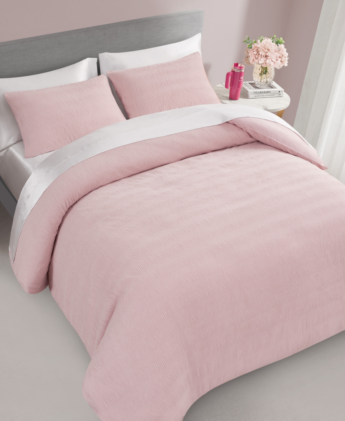 Juicy Couture Crinkle Velvet 2-pc. Comforter Sets, Twin/twin Xl In Lotus Pink