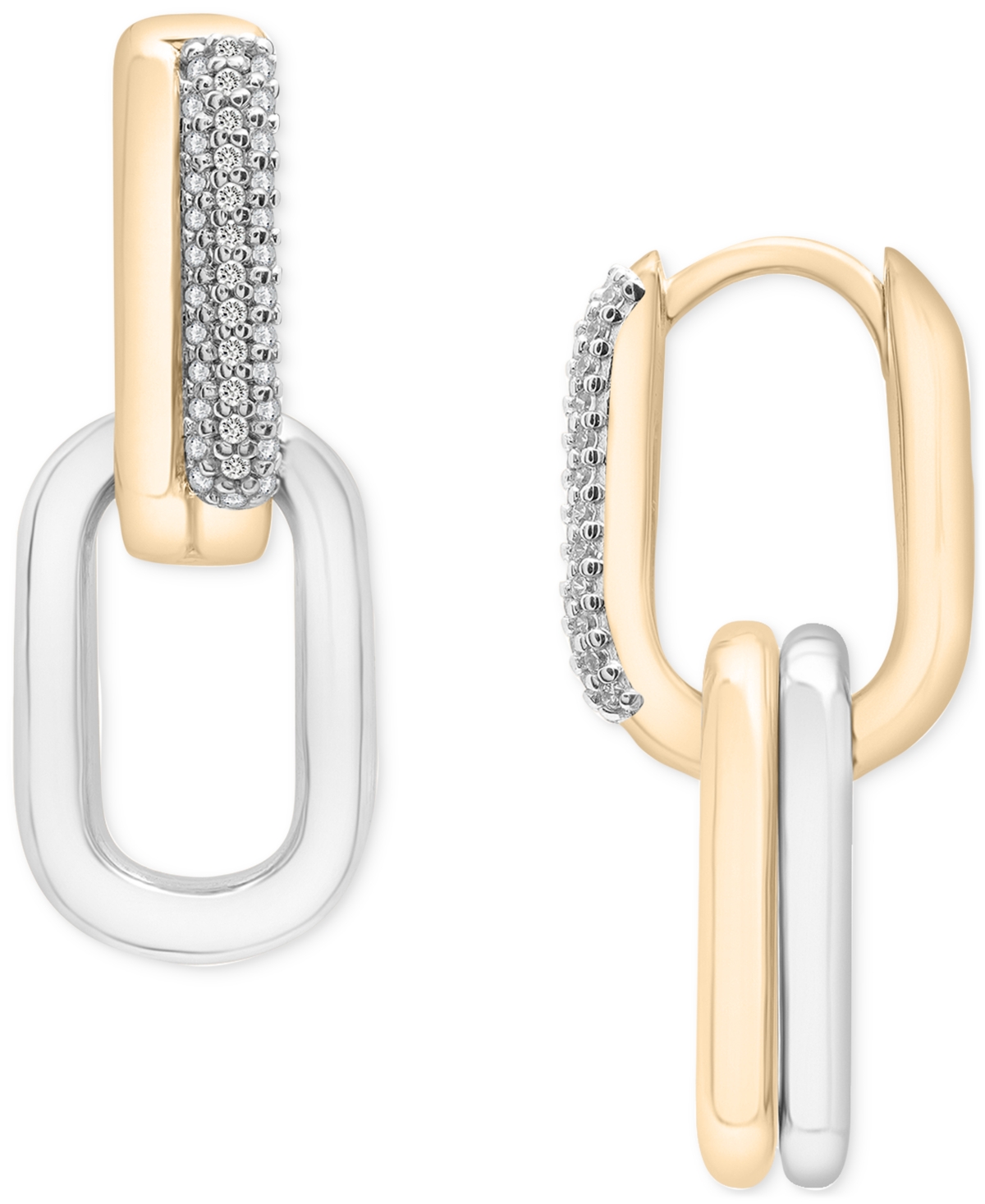 Audrey By Aurate Diamond Link Dangle Hoop Earrings (1/6 Ct. T.w.) In Gold Vermeil & Sterling Silver, Exclusively At M In Gold Vermeil
