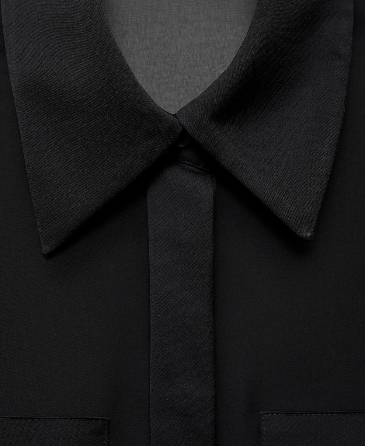 Mango Women's Concealed Buttons Detail Chiffon Shirt In Black