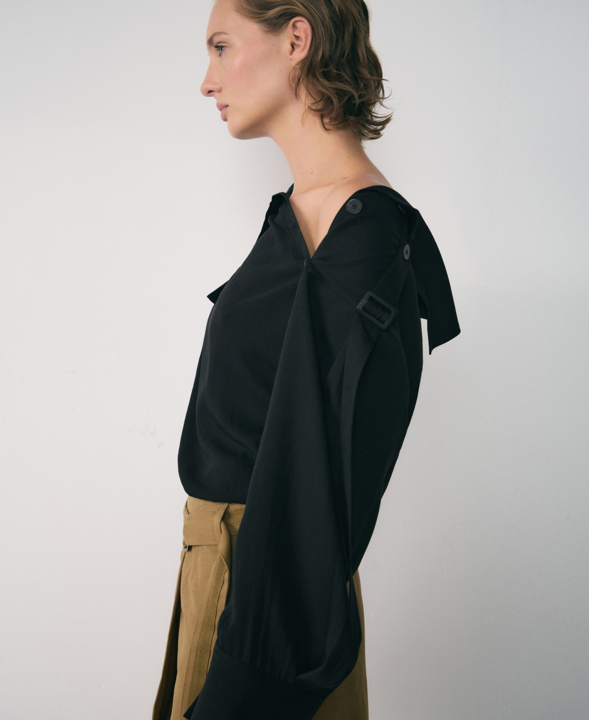 Mango Women's Asymmetrical Collar Lyocell Shirt