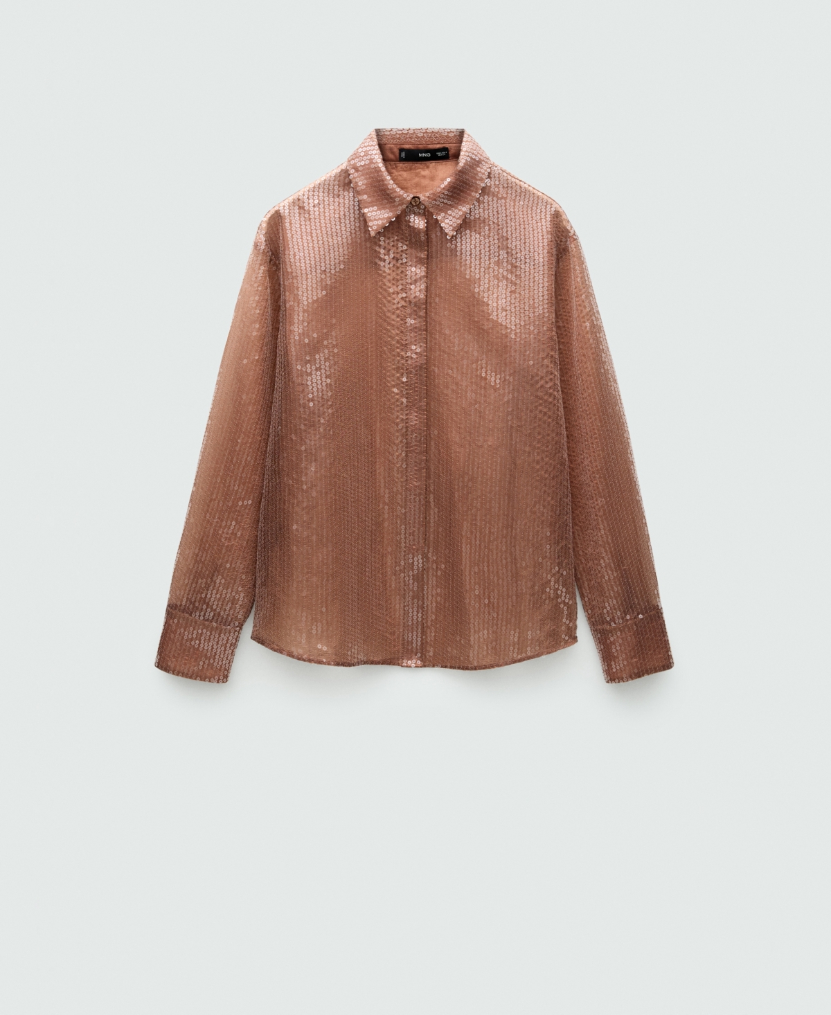 Mango Women's Semi-Transparent Sequined Shirt
