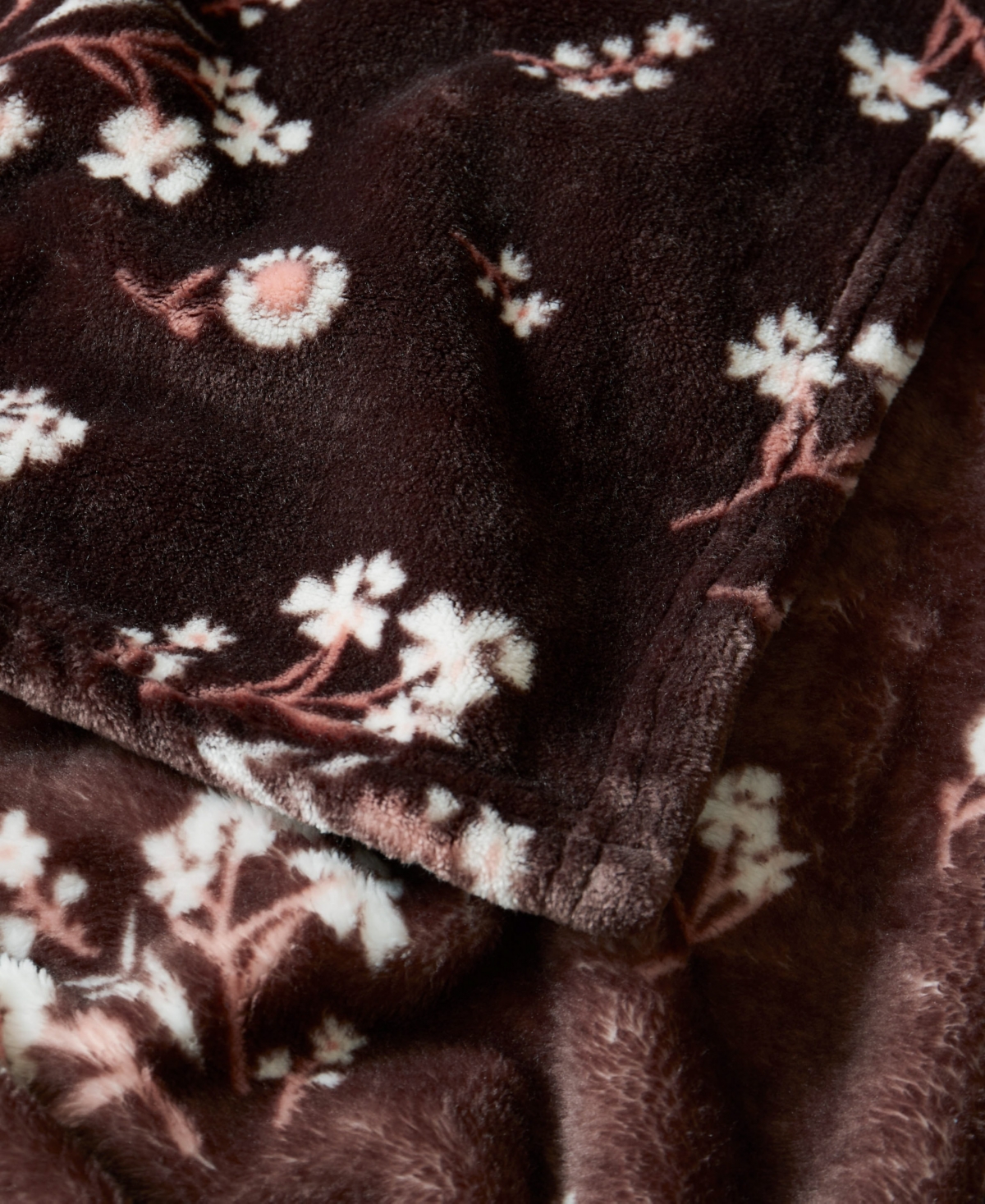 Lucky Brand Daisy Floral Cozy Plush Blanket, Twin/twin Xl In Brown