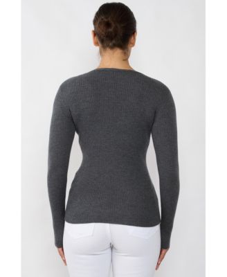 Women's 100% Cashmere V-Neck Sweater | Ribbed Tissue Weight Cashmere Sweaters
