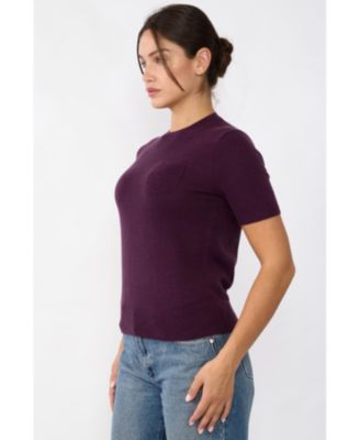 Women's 100% Cashmere Crewneck Short Sleeve Sweater