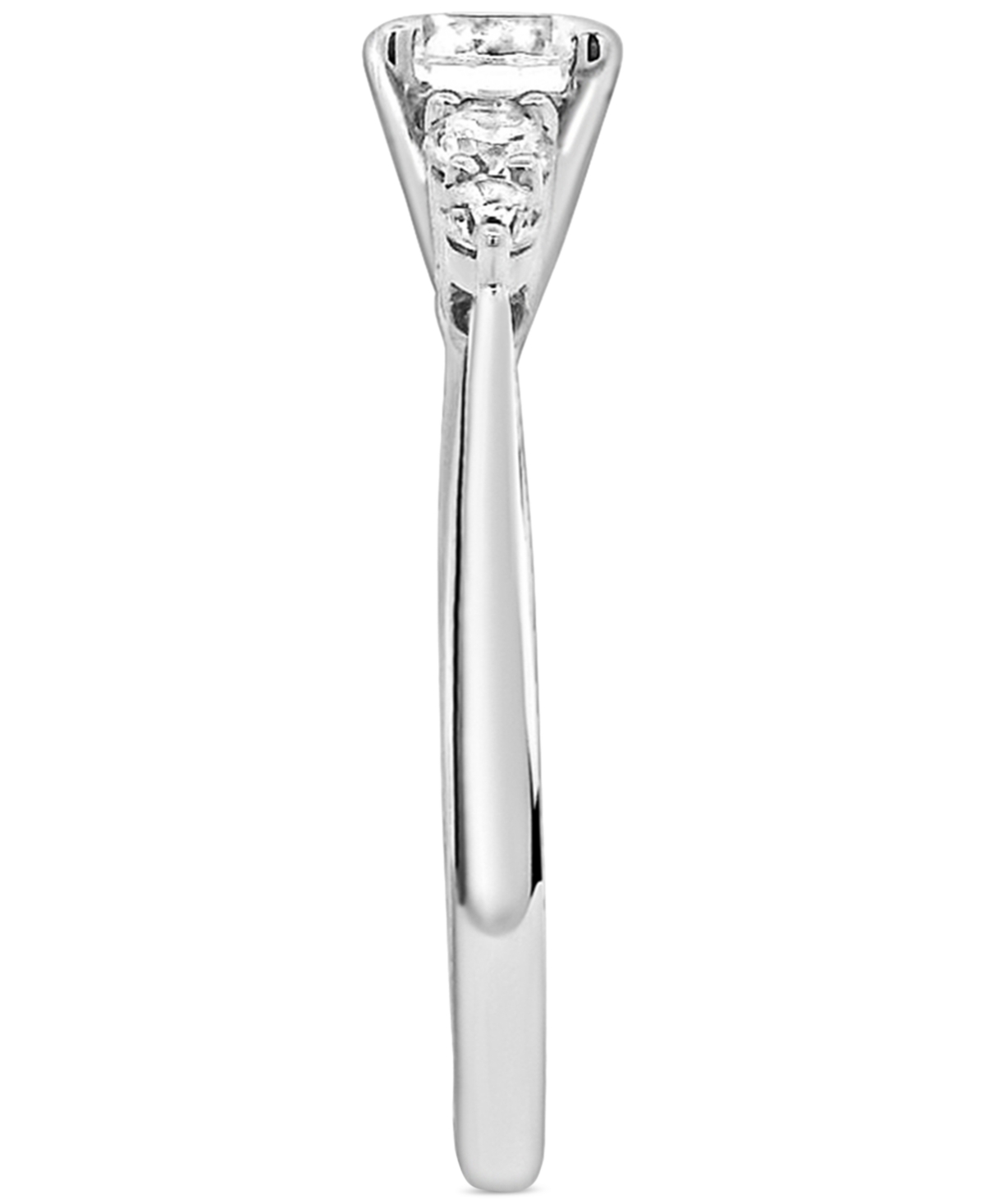 Macy's Diamond Five Stone Graduated Engagement Ring (1 Ct. T.w.) In 14k White Gold In White Gold