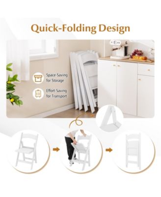 4 Pack Resin Folding Chairs with Padded Seat