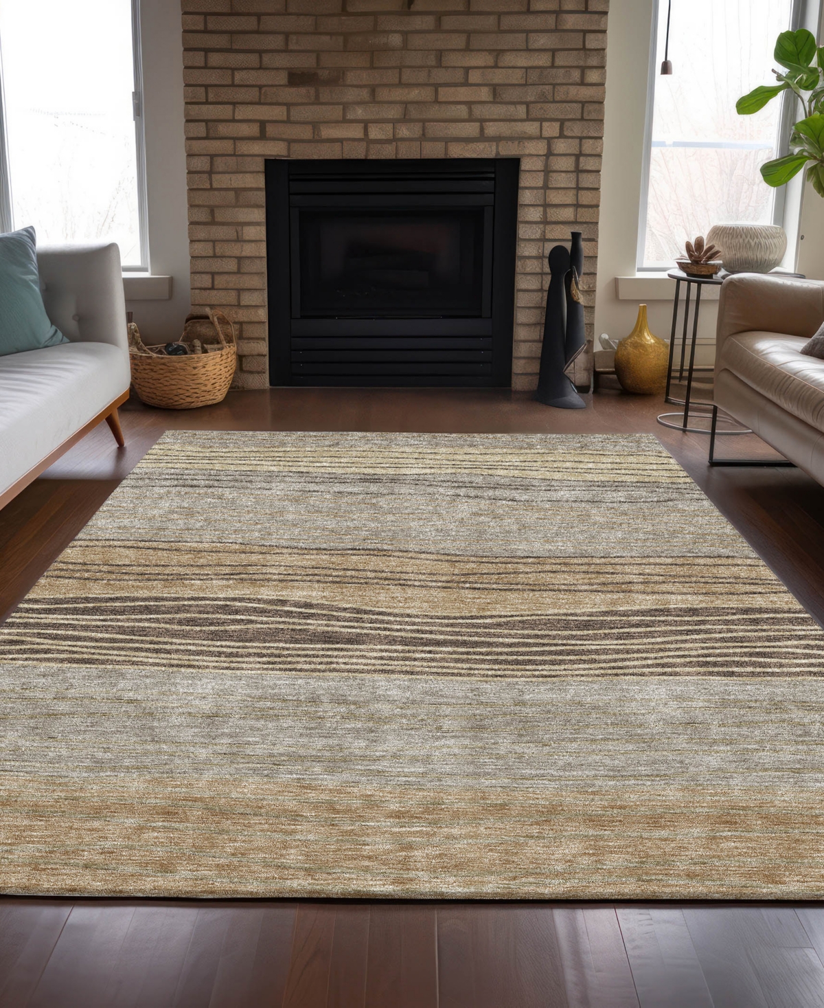 Addison Chantille Acn735 5'x7'6" Area Rug In Taupe