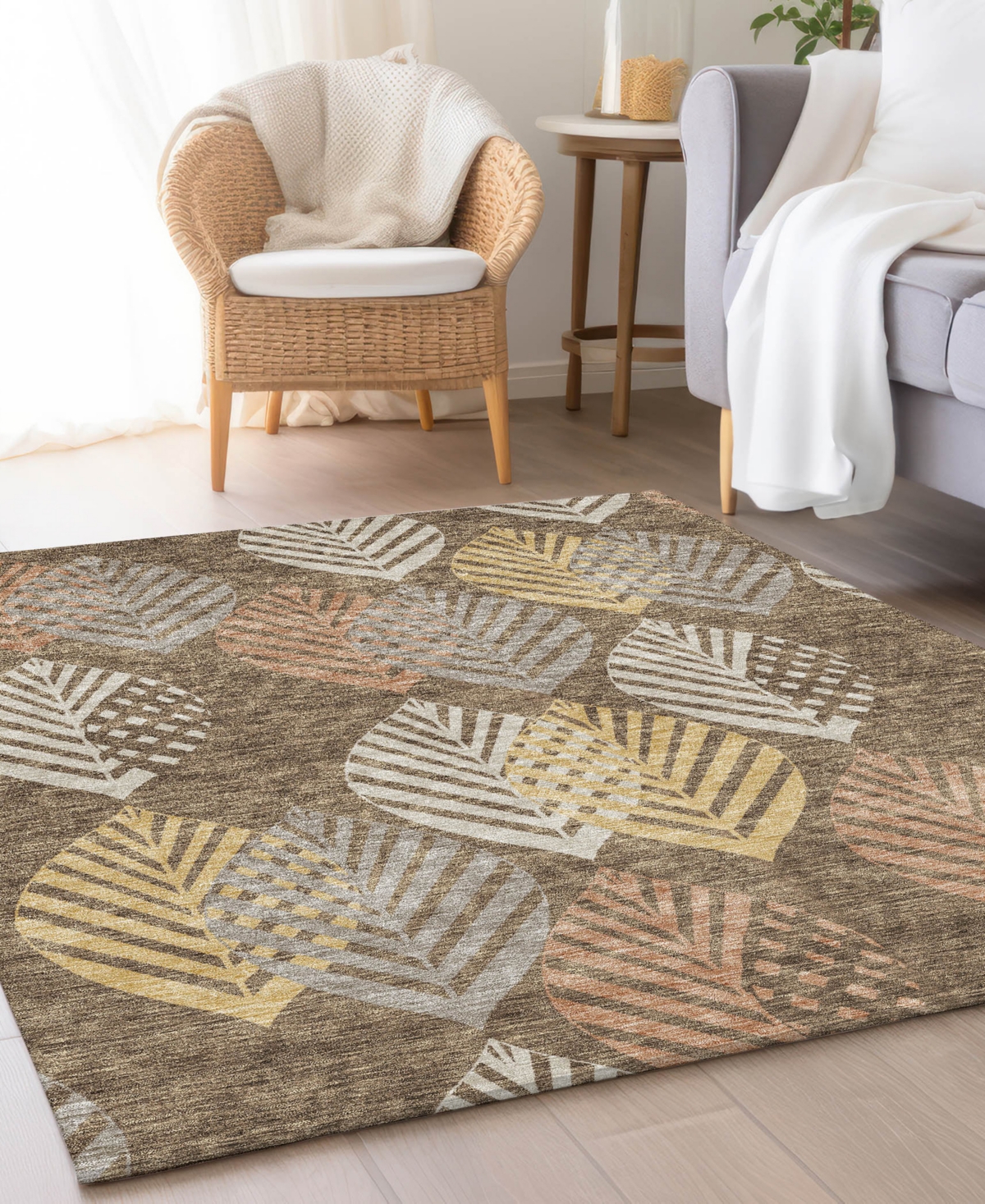Addison Chantille Acn744 5'x7'6" Area Rug In Chocolate