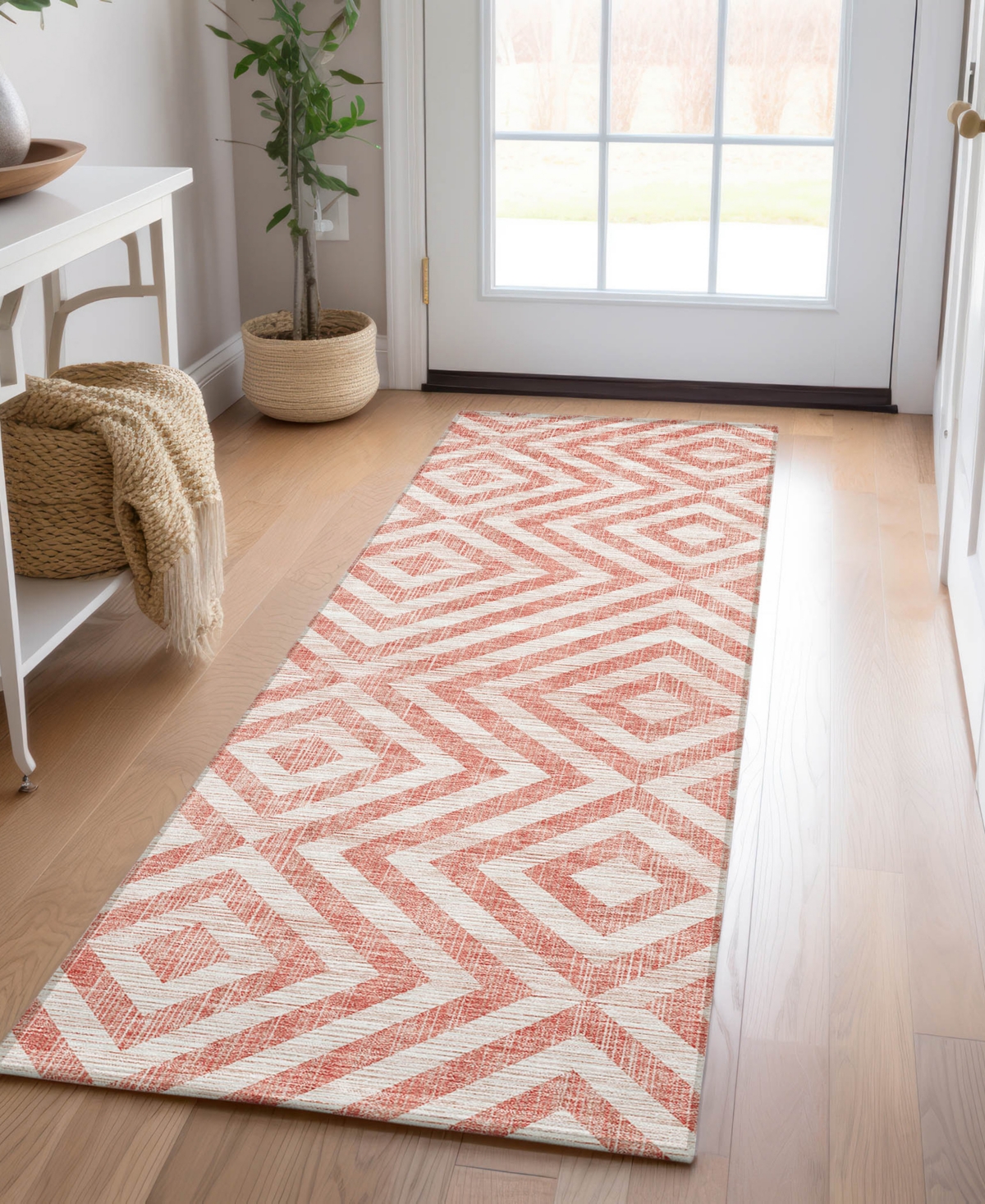 Addison Chantille Acn733 2'3"x7'6" Runner Area Rug In Salmon