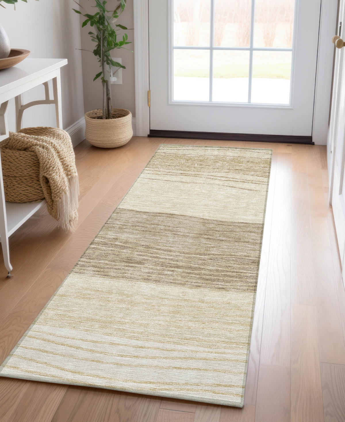 Addison Chantille Acn735 2'3"x7'6" Runner Area Rug In Beige