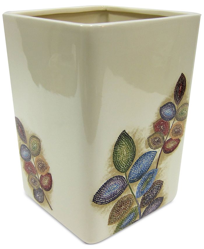 Croscill Bath Mosaic Leaves Wastebasket Macy's