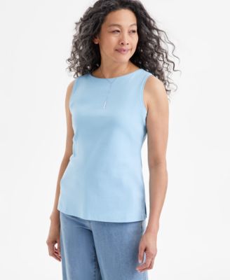 Style & Co - Women's Cotton Solid-Color Sleeveless Top