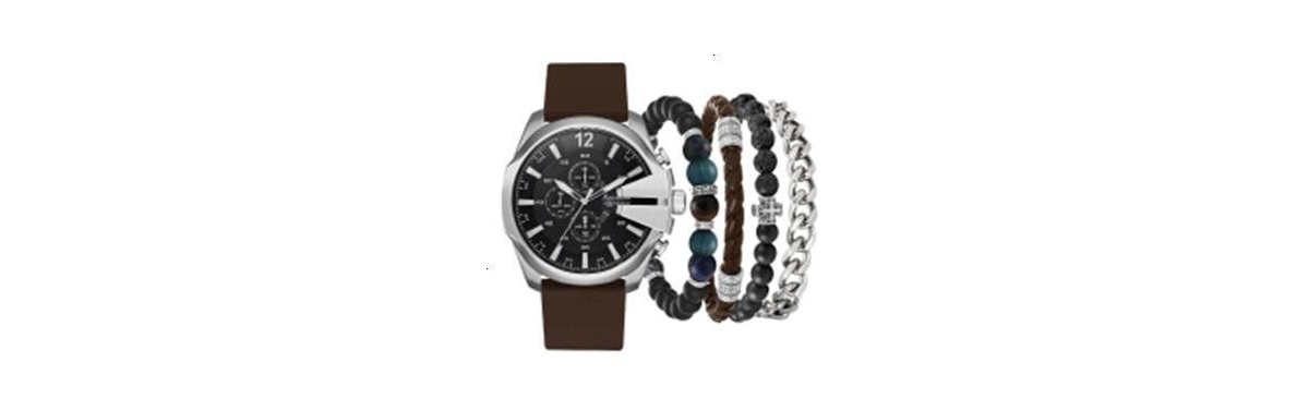 Men's Quartz Brown Polyurethane Strap Watch, 52mm - Brown