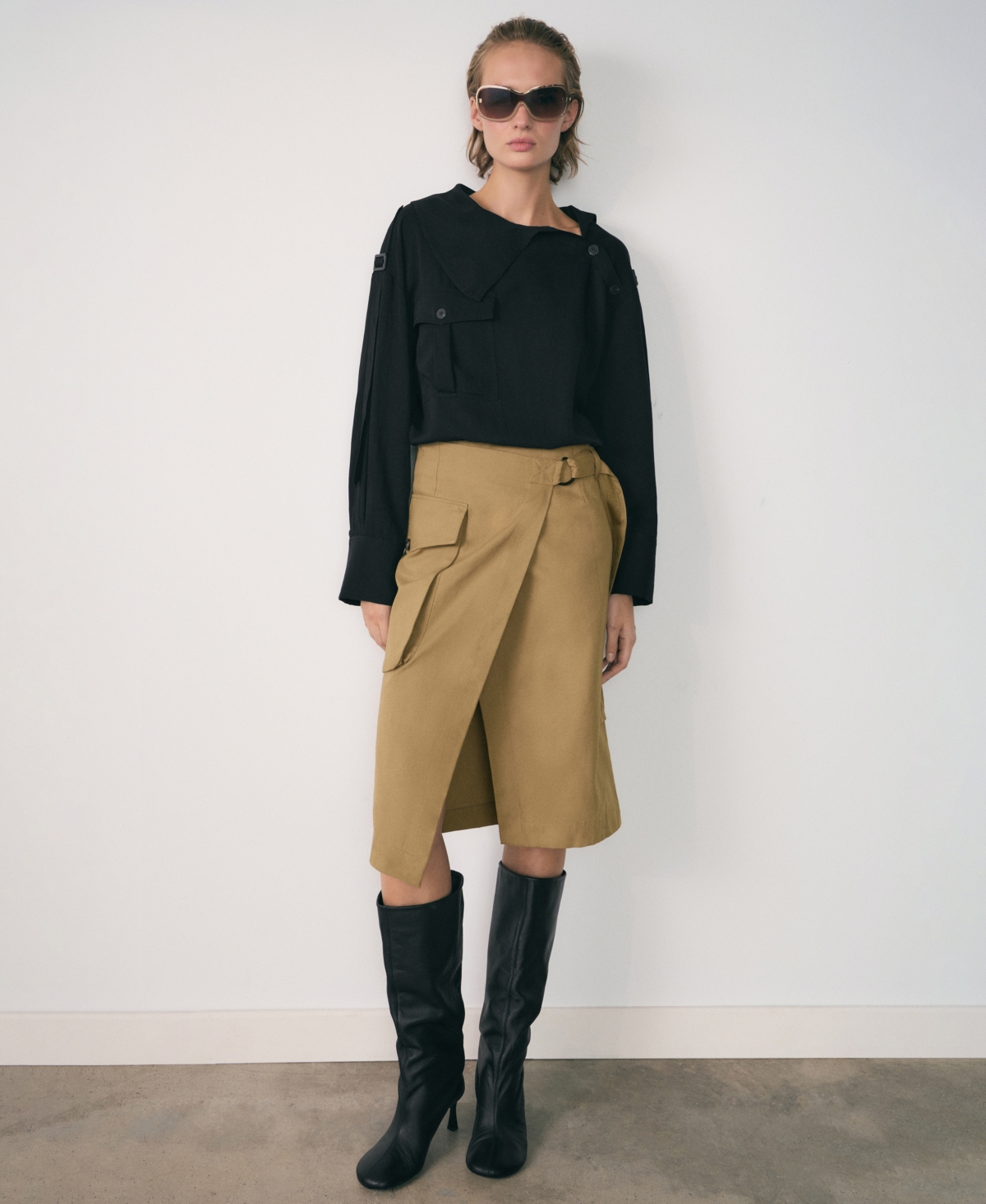 Mango Women's Cargo Pockets Detail Midi Skirt