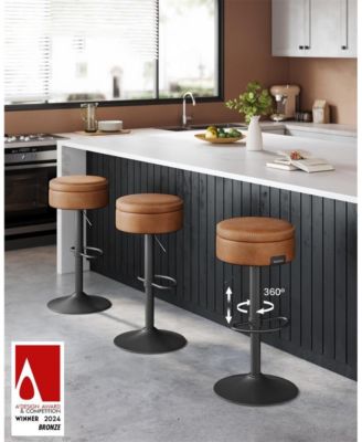 360° Swivel Bar Stool Height Adjustable Barstool with Built-In Storage for Modern Convenience