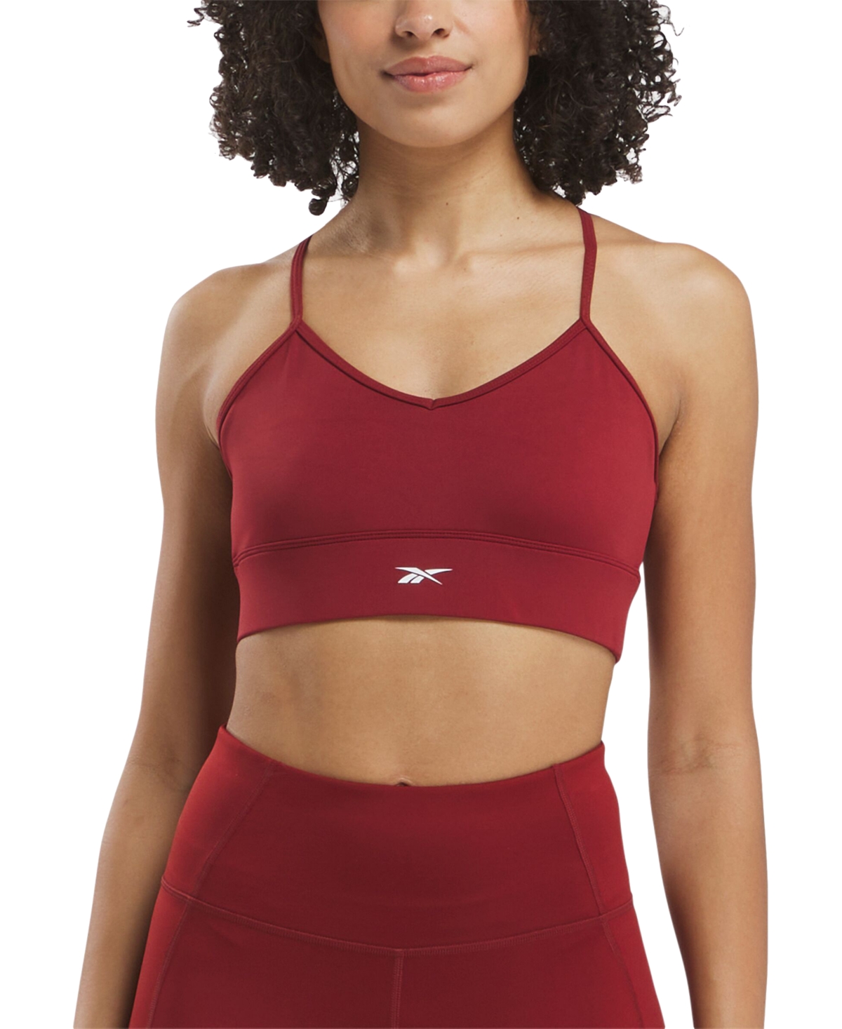 Women's Workout Ready Tri Back Medium Impact Sports Bra - Rich Maroon