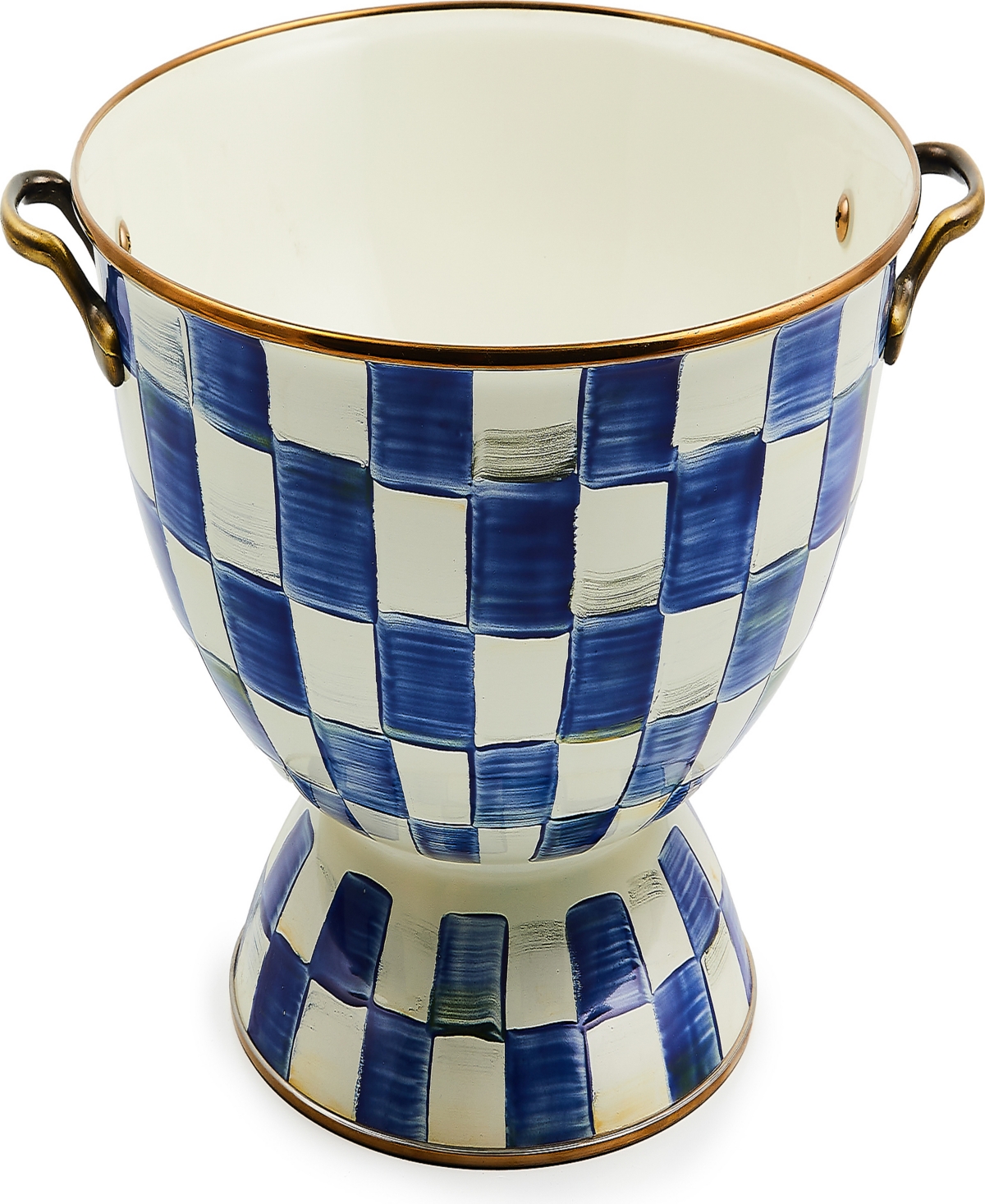 Mackenzie-childs Mackenzie Childs Rosy Check Enameled Steel Everything Bowl In Multi