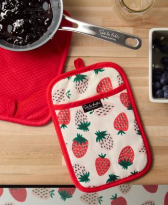 Fruit-Inspired Cotton Pot Holder Set, 10" x 7"