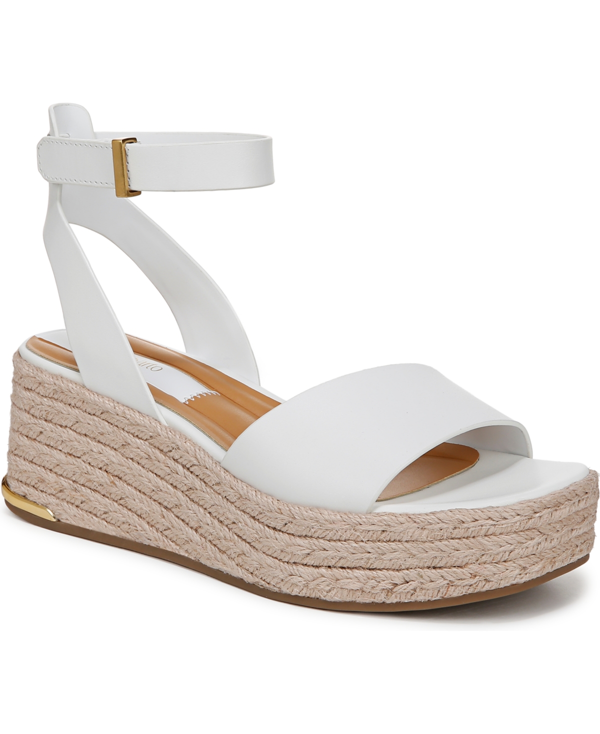 Franco Sarto Women's Tiffany Open Square Toe Espadrille Platform Sandals In White Leather