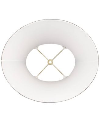 Pewter Gray Medium Oval Lamp Shade 9" Wide and 7" Deep at Top x 15" Wide and 13" Deep at Botttom x 10.5" High (Spider) Replacement