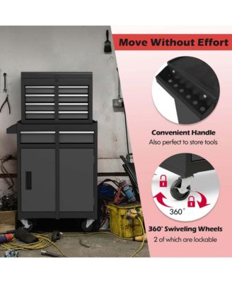 5-Drawer Rolling Tool Chest Cabinet Metal Tool Storage Box Lockable with Wheels