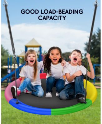 43" Saucer Tree Swing for Kids Adult, Waterproof Flying Saucer Swing with Adjustable Hanging Straps, Swing Seats for Backyard Outdoor Indoor Playground