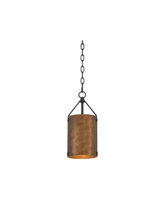 Julian 6" Farmhouse Rustic Pendant Ceiling Light Fixture Dining Room Over Table Drum Black Bronze Finish Mini