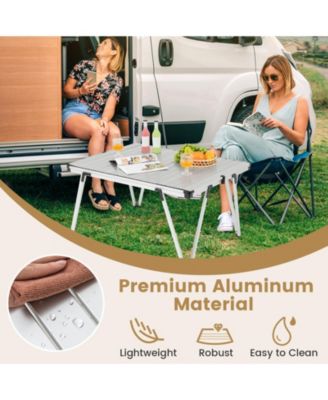 Folding Camping Table Picnic Table with Storage Bag and Waterproof Desktop