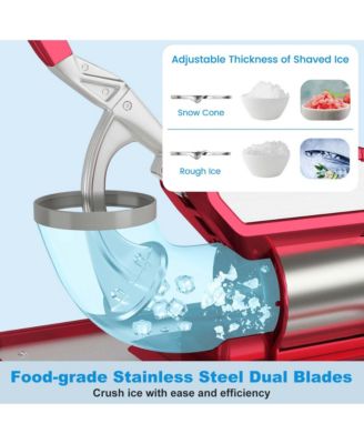 660LBS/H Commercial Ice Crusher with Dual Blades Safety On/Off Switch for Home