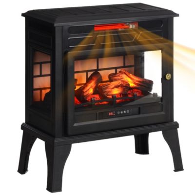 24" Freesding Electric Fireplace Stove w/ Realistic Flame