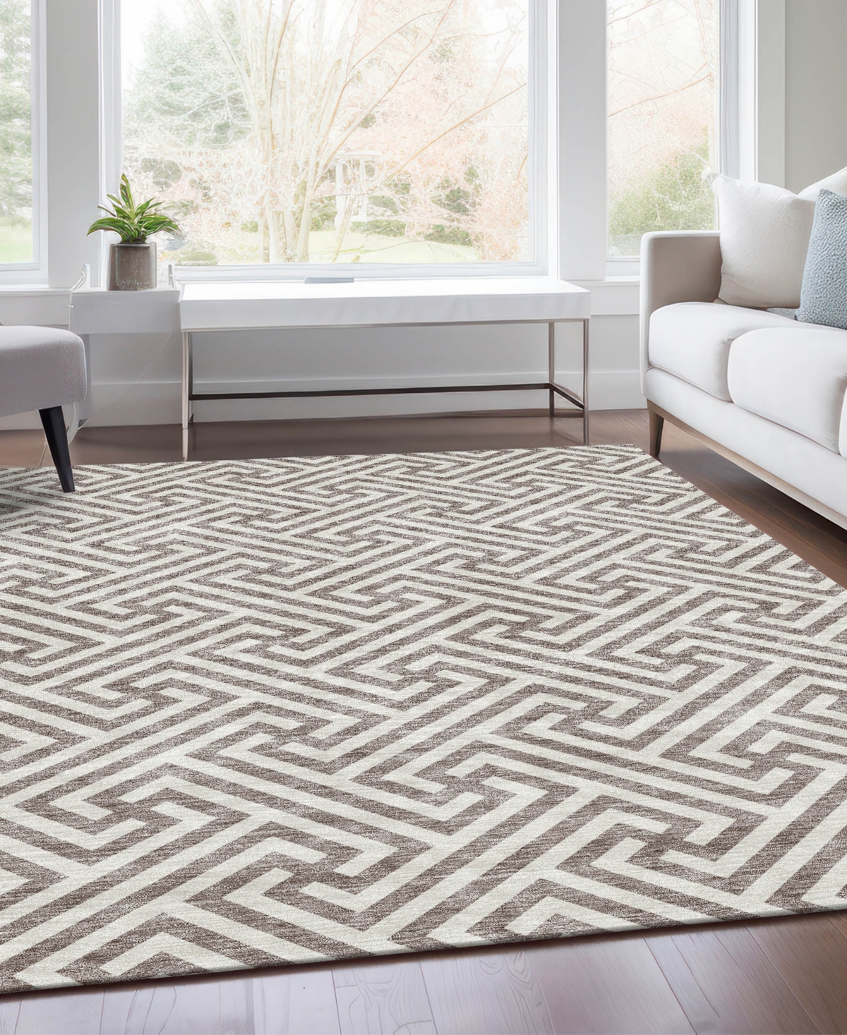 Addison Chantille Machine Washable Acn731 8'x10' Area Rug In Taupe