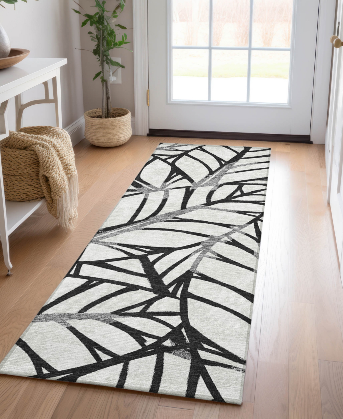 Addison Chantille Machine Washable Acn741 2'3"x7'6" Runner Area Rug In Black