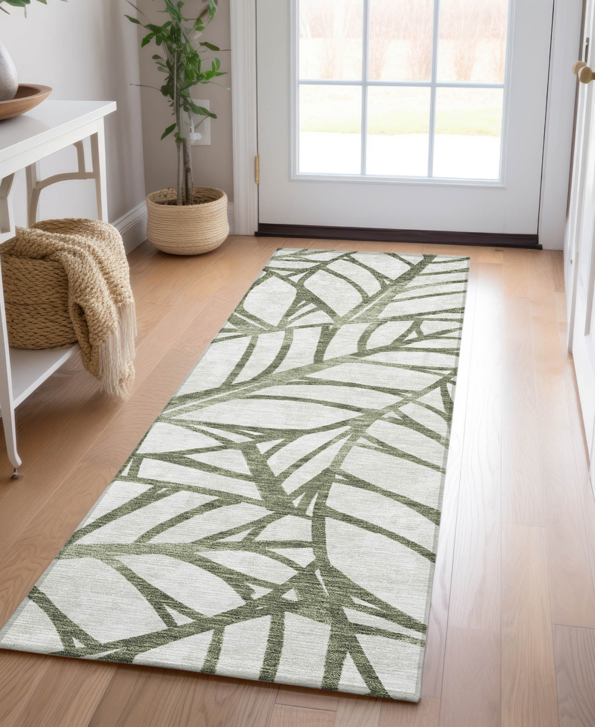 Addison Chantille Acn741 2'3"x7'6" Runner Area Rug In Olive