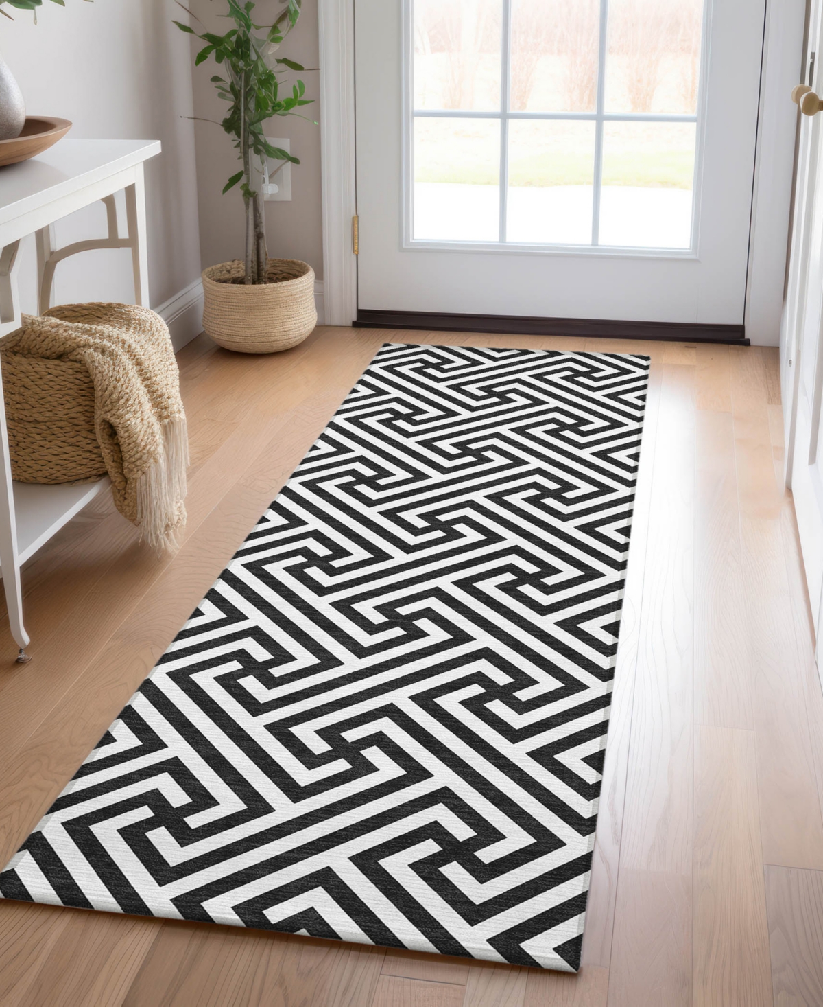 Addison Chantille Acn731 2'3"x7'6" Runner Area Rug In Black