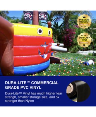 HeroKiddo15' Pirate Ship Commercial Grade Inflatable Water Slide Playset (No Blower Included), Outdoor Play Kids Party