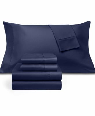 Fairfield Square Collection Brookline 1400 Thread Count 6 Pc. Sheet Set, Queen - Navy, Queen Sheet Set