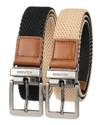 Men's Two-in-One Reversible Fully Adjustable Stretch Casual Cord Belt