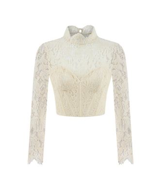 Women's Corset-Look Lace Blouse