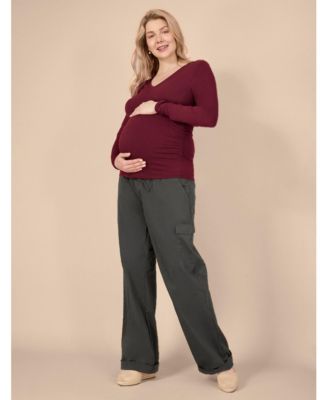 Maternity Under the Belly Utility Cargo Relaxed Fit Pant - Motherhood
