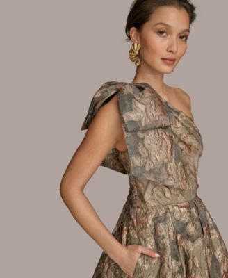 Donna Karan New York Women's Metallic Jacquard One-shoulder