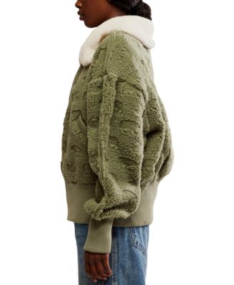 Free People Women's Cozy Up Faux-Sherpa Cardigan Jacket - Macy's