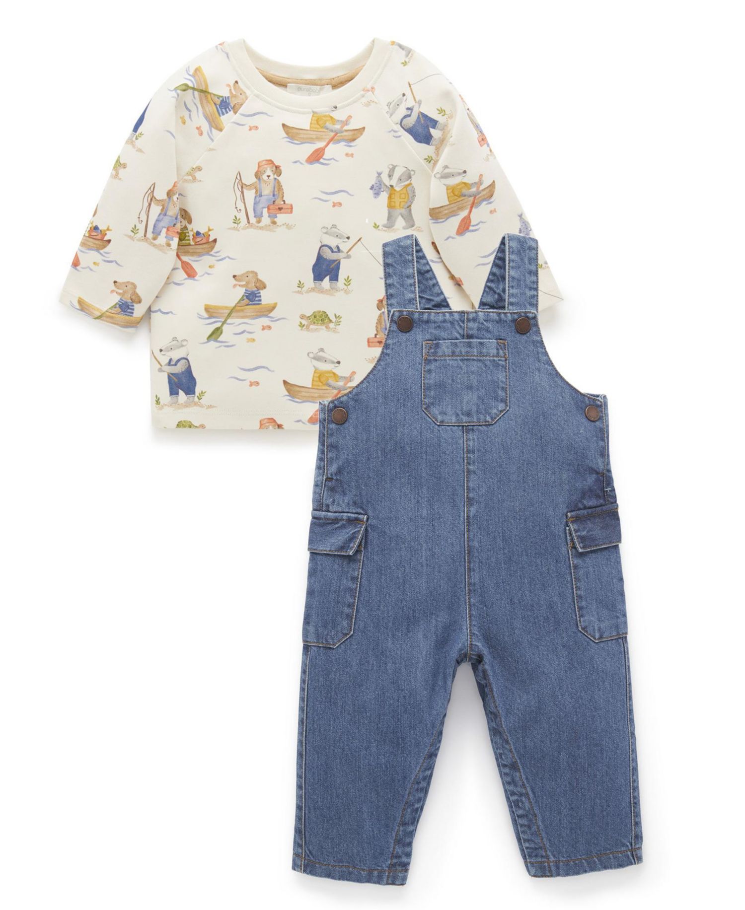 Baby Boy Denim Overall Set