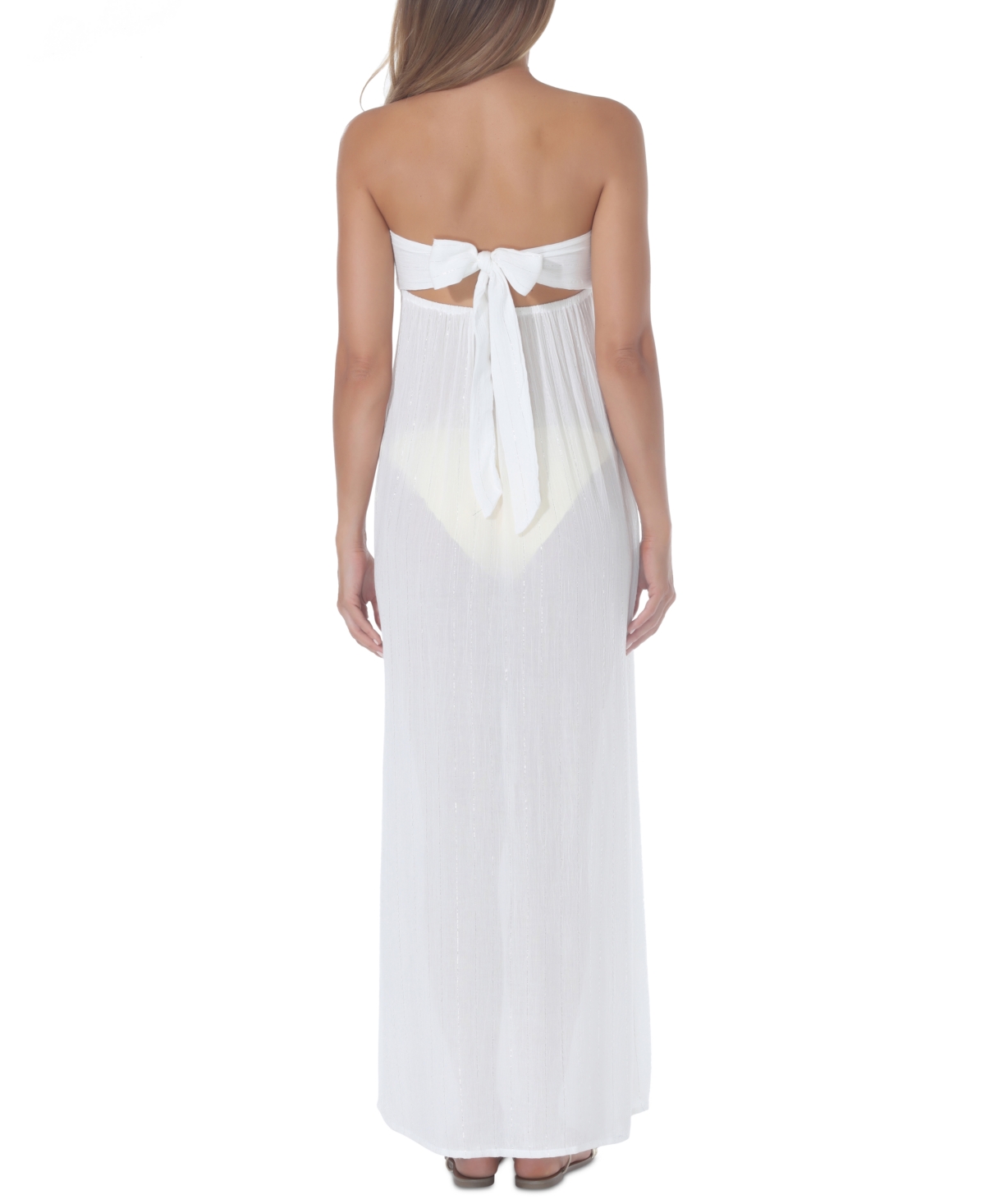 RAVIYA WOMEN'S METALLIC TIE-BACK MAXI COVER-UP 