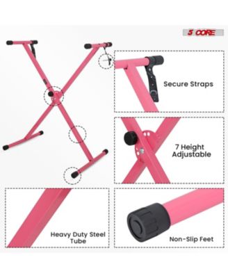 Keyboard Stand Single X Style Adjustable Piano Riser + Keyboard Piano Bench