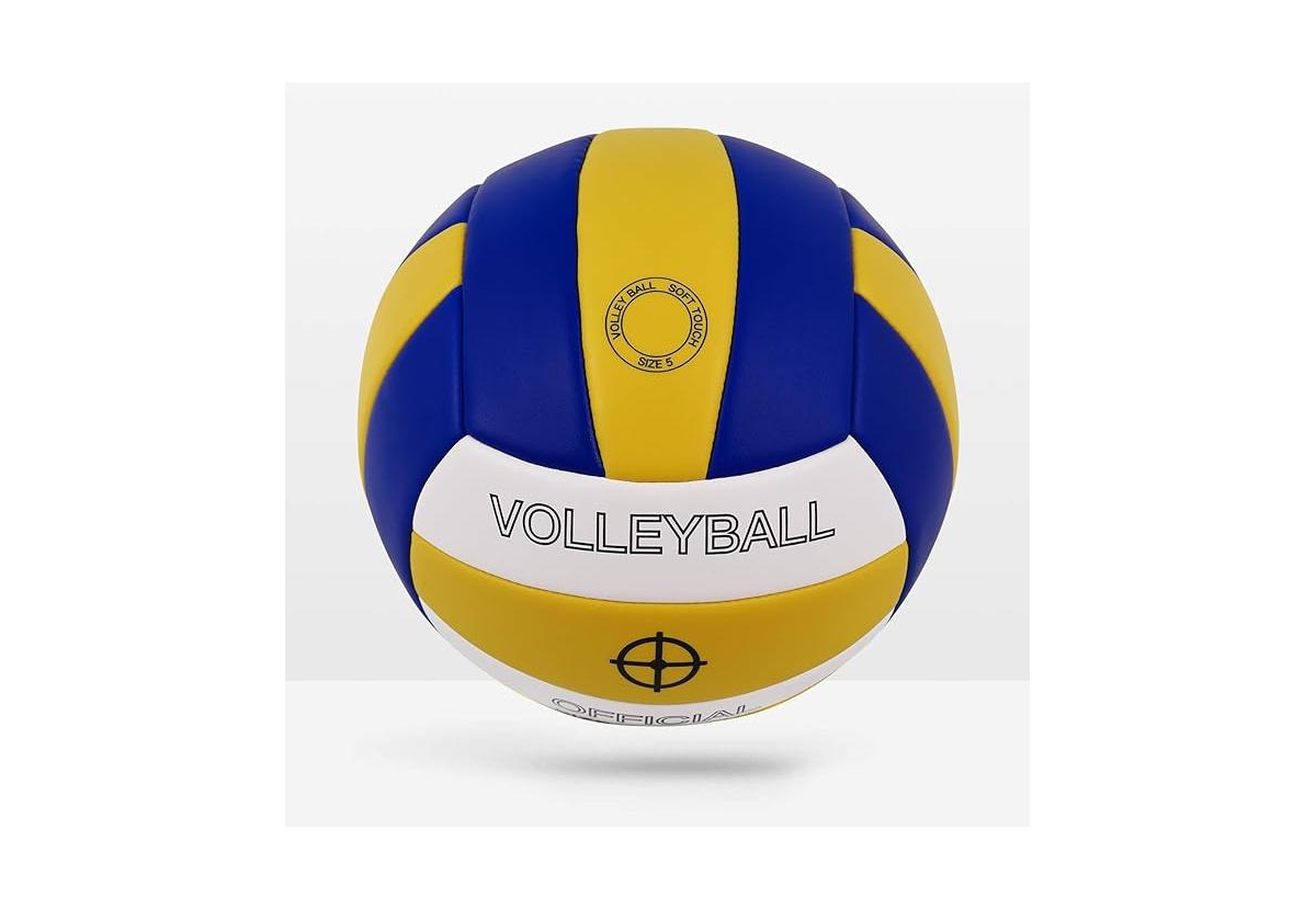 Kuyotq Volleyball, Waterproof Indoor Outdoor Volleyball Soft Leather for Beach Game Gym Training 3MM Thickened Surface Soft Leather for Youth Adults (