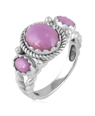 Sterling Silver Phosphosiderite 3-Stone Ring, Size 5