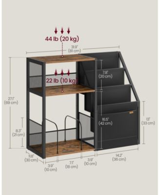 3-Tier Record Player Stand with Vinyl Record Storage for 140 Albums, End Table for Living Room or Bedroom