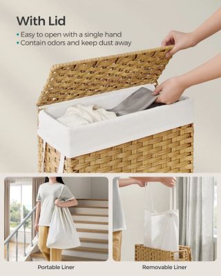 Slim Laundry Hamper with Lid Compact and Stylish for Efficient Laundry Storage
