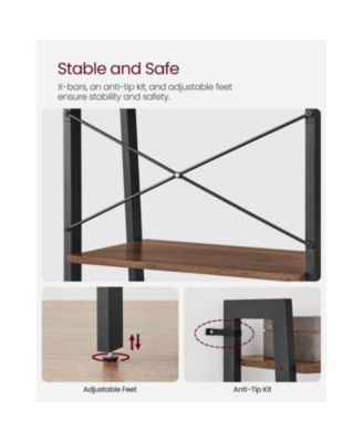 4-Tier Bookshelf Storage Rack, Shelves for Bathroom and Living Room Organization